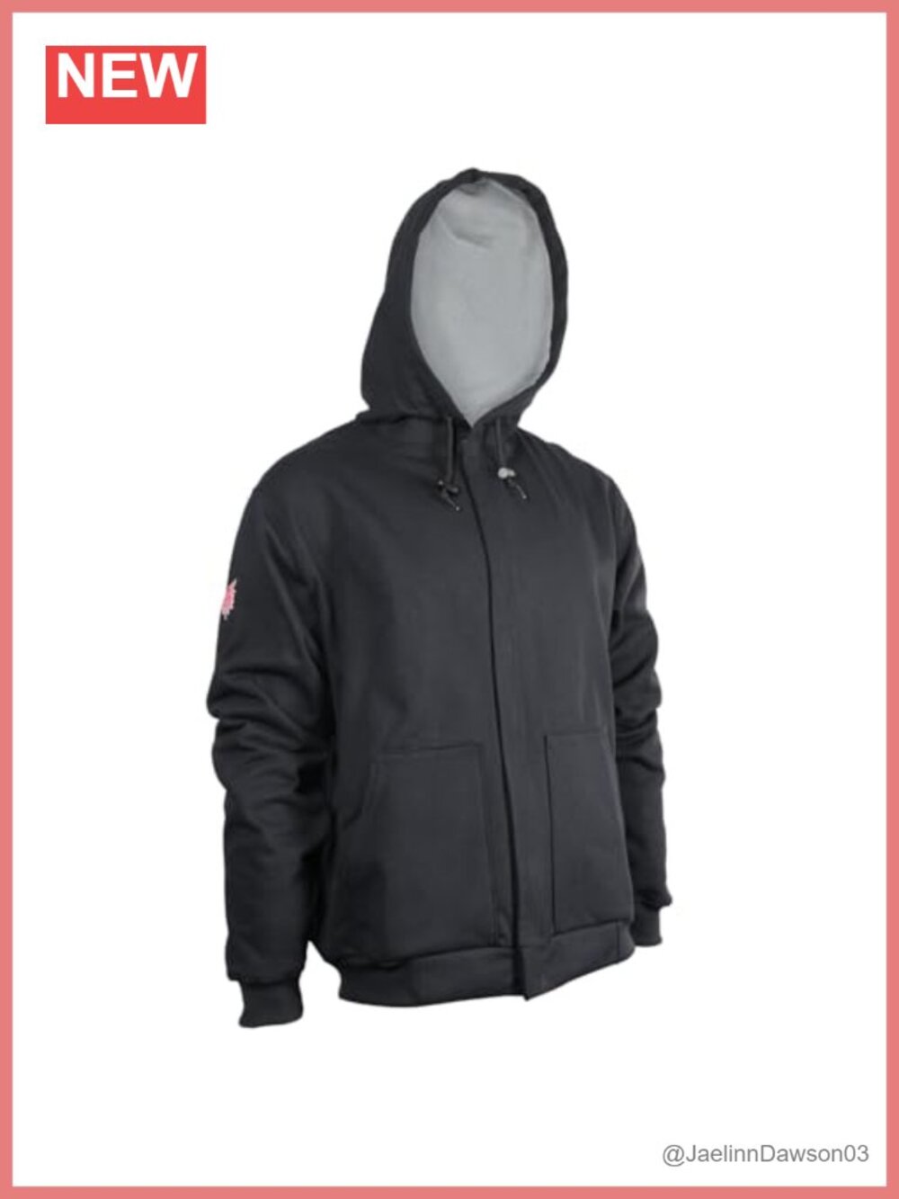 Unisex FR Lined Zip Up Hoodie Sweatshirt Waffle Knit Heavyweight